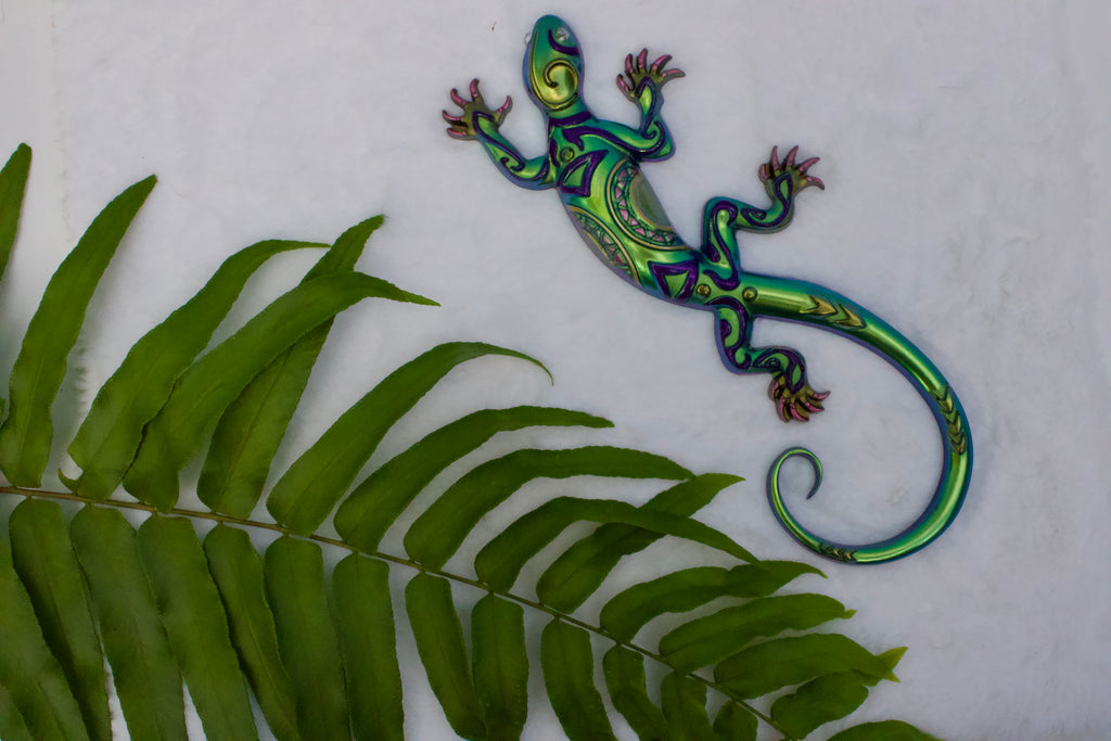 Tribal Mandala Resin Gecko — Handcrafted Magnet