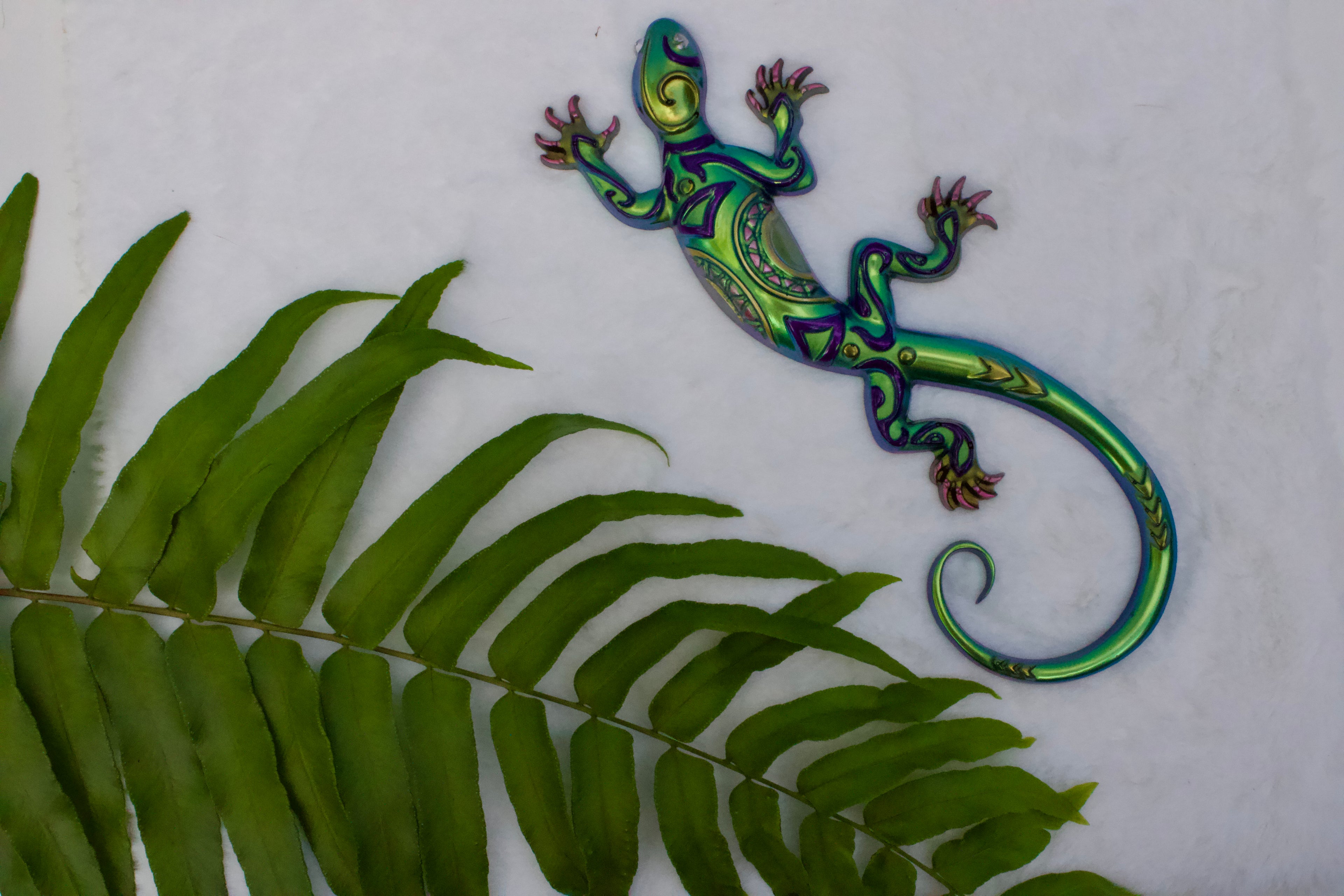 Tribal Mandala Resin Gecko — Handcrafted Magnet
