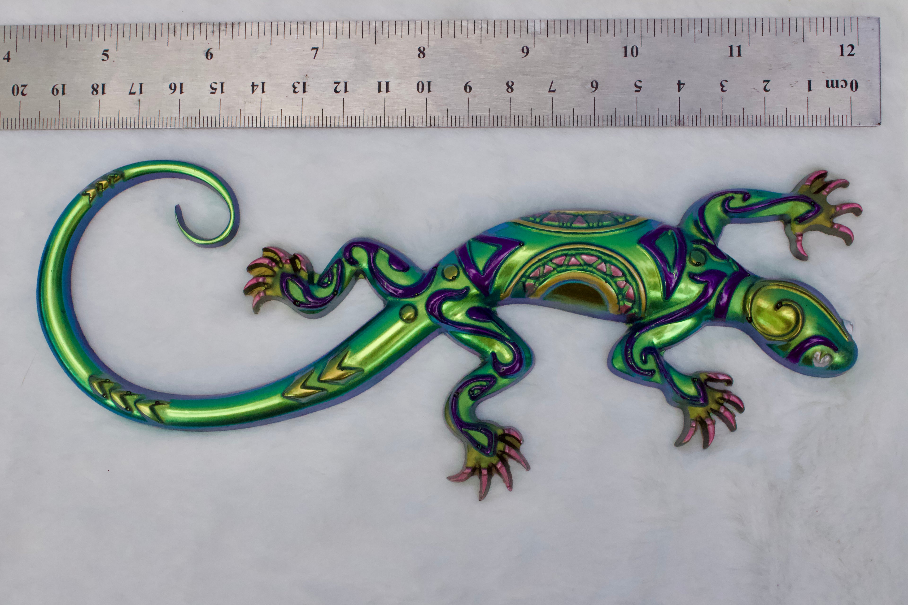 Tribal Mandala Resin Gecko — Handcrafted Magnet