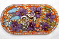 Handmade Art Resin Tray – Purple Florals & Butterflies