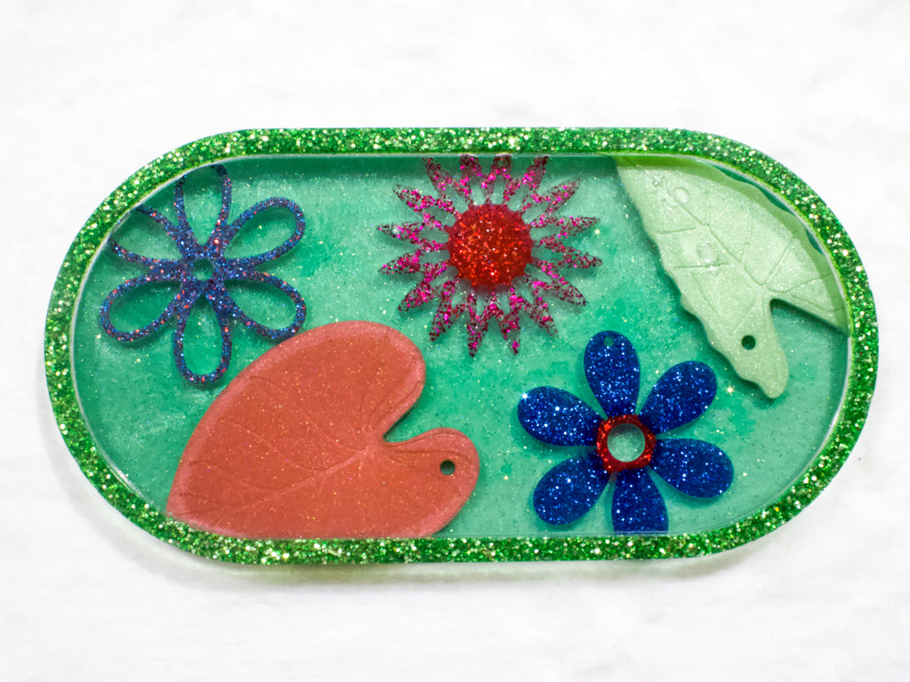 Glitter Garden Resin Tray