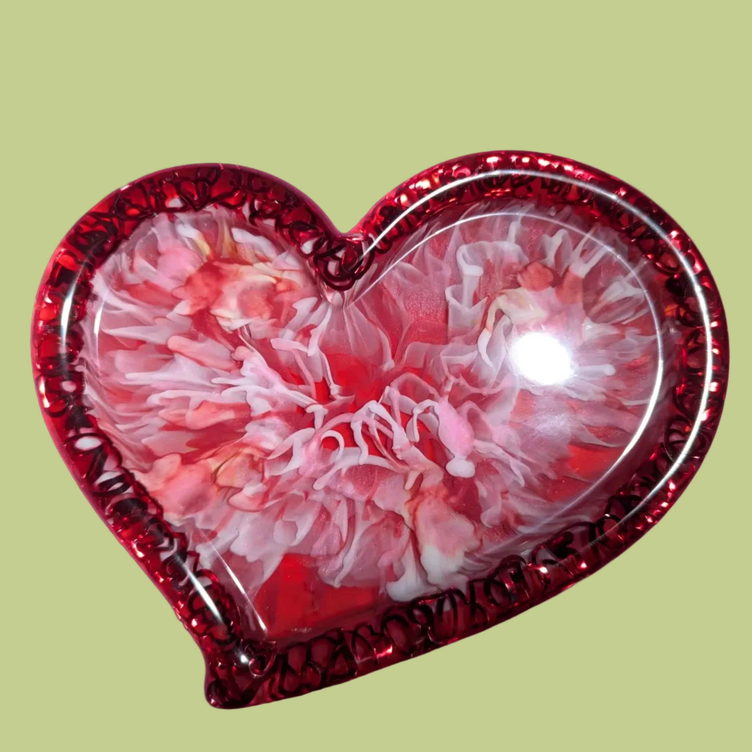 Handcrafted Resin Heart Jewelry Tray