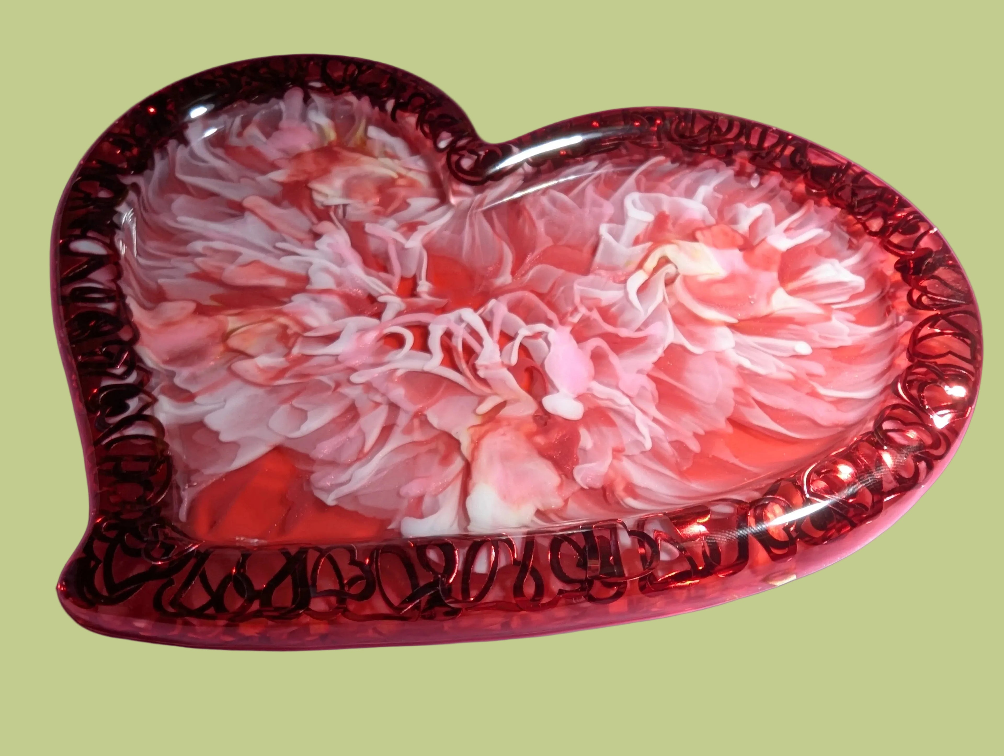 Handcrafted Resin Heart Jewelry Tray