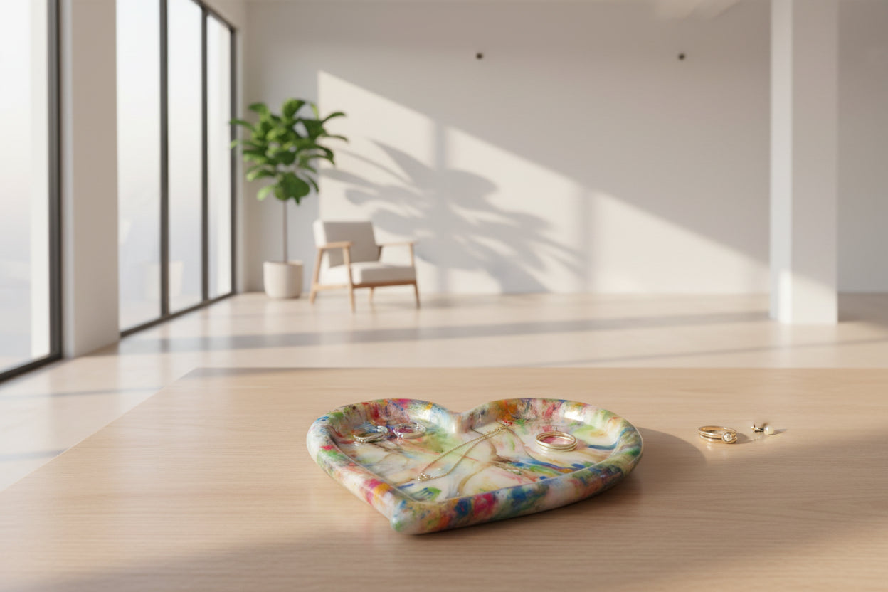 Confetti Splash Heart Resin Tray